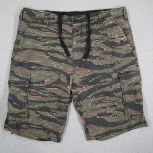Rothco BDU Cargo Shorts Mens Large Regular Tiger Stripe Camo Green Brown RN37572